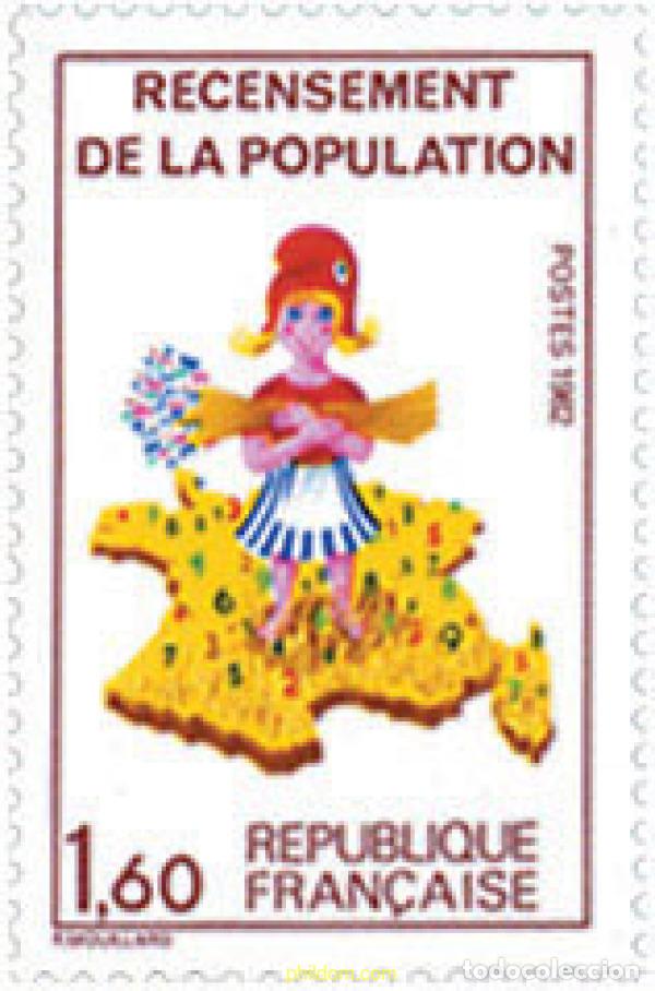 Sellos: 123525 MNH FRANCIA 1982 CENSO DE LA POBLACION