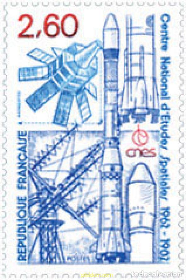 Sellos: 123540 MNH FRANCIA 1982 20 ANIVERSARIO DEL CENTRO INTERNACIONAL DE ESTUDIOS ESPACIALES