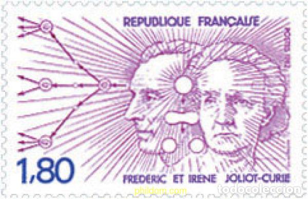 Sellos: 123557 MNH FRANCIA 1982 HOMENAJE A FREDERIC E IRENE JOLIOT-CURIE