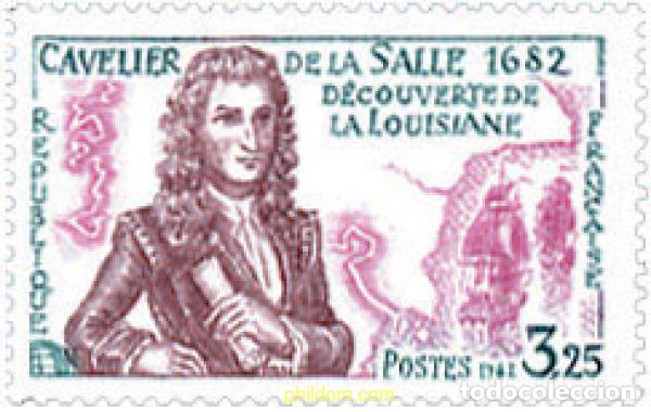 Sellos: 123615 MNH FRANCIA 1982 ROBERT CAVELIER DE LA SALLE. DESCUBRIDOR DE LUISIANA