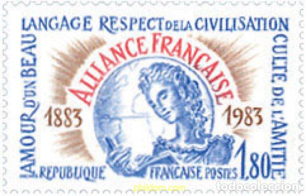 Sellos: 123629 MNH FRANCIA 1983 CENTENARIO DE LA ALIANZA FRANCESA