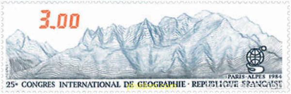 Sellos: 123813 MNH FRANCIA 1984 25 CONGRESO INTERNACIONAL DE GEOGRAFIA