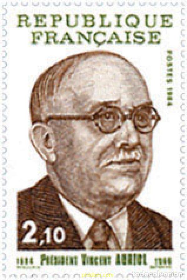 Sellos: 123826 MNH FRANCIA 1984 HOMENAJE A VINCENT AURIOL