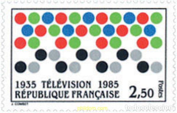 Sellos: 123836 MNH FRANCIA 1985 50 ANIVERSARIO DE LA TELEVISION