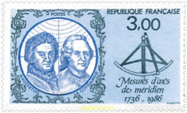 Timbres: 123906 MNH FRANCIA 1986 250 ANIVERSARIO DE LAS MEDIDAS DE ARCOS DE MERIDIANO POR MAUPERTUIS EN LAPO