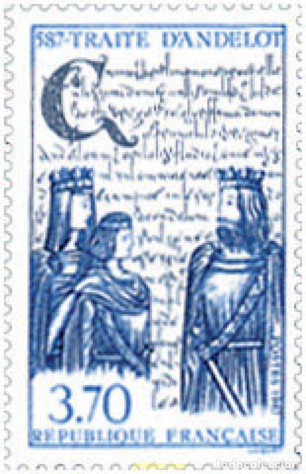 Timbres: 123983 MNH FRANCIA 1987 1400 ANIVERSARIO DEL TRATADO DE ANDELOT
