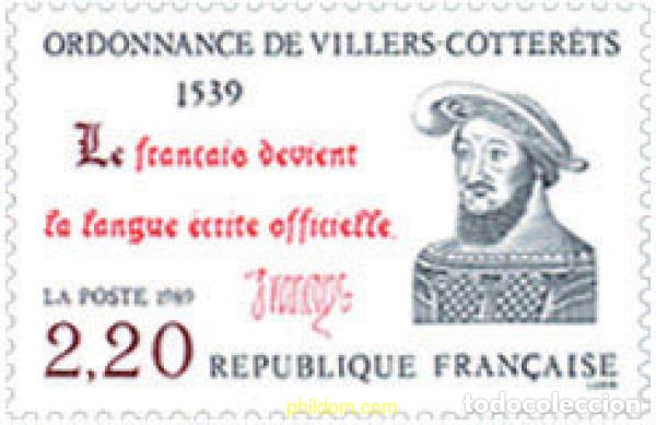 Selos: 124068 MNH FRANCIA 1989 450 ANIVERSARIO DE LA ORDENANZA DE VILLERS-COTTERETS