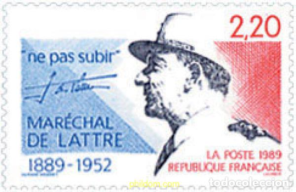 Sellos: 124073 MNH FRANCIA 1989 MARISCAL DE LATTRE DE TASSIGNY