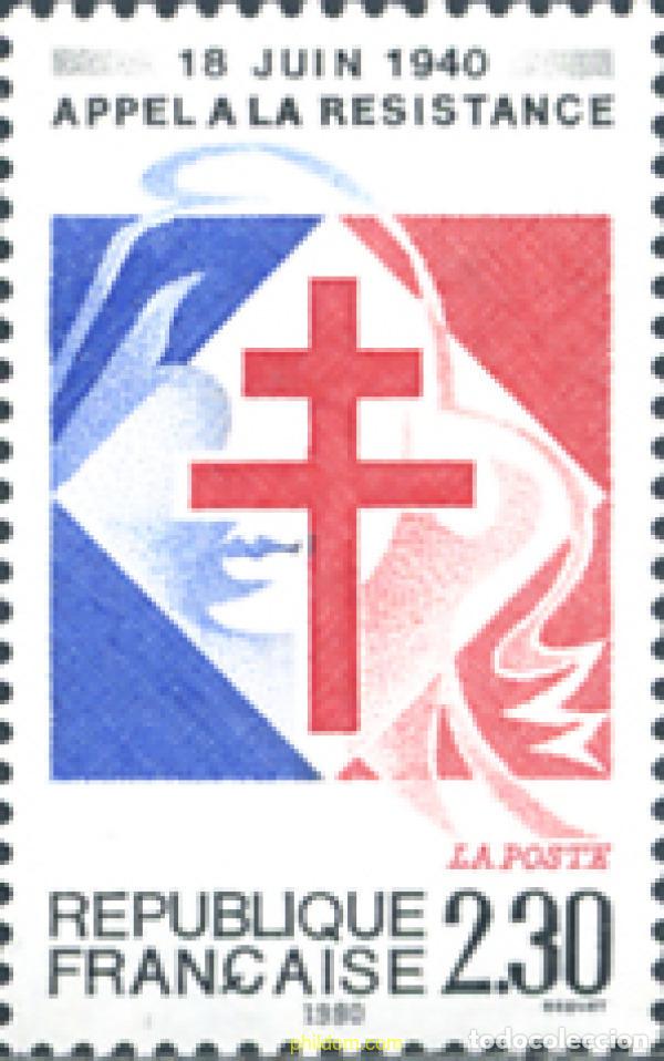 Sellos: 124112 MNH FRANCIA 1990 50 ANIVERSARIO DE LA LLAMADA A LA RESISTENCIA