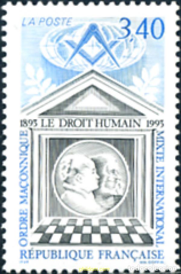 Sellos: 124174 MNH FRANCIA 1993 CENTENARIO DE LOS DERECHOS DEL HOMBRE