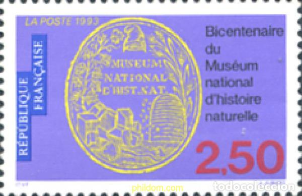 Sellos: 124181 MNH FRANCIA 1993 BICENTENARIO DEL MUSEO NACIONAL DE HISTORIA NATURAL