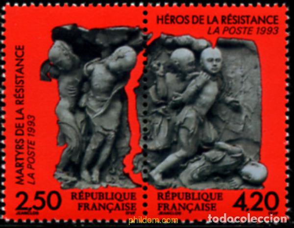 Sellos: 142626 MNH FRANCIA 1993 MARTIRES Y HEROES DE LA RESISTENCIA