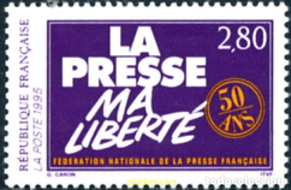 Selos: 124262 MNH FRANCIA 1994 50 ANIVERSARIO DE LA FEDERACION NACIONAL DE LA PRENSA FRANCESA