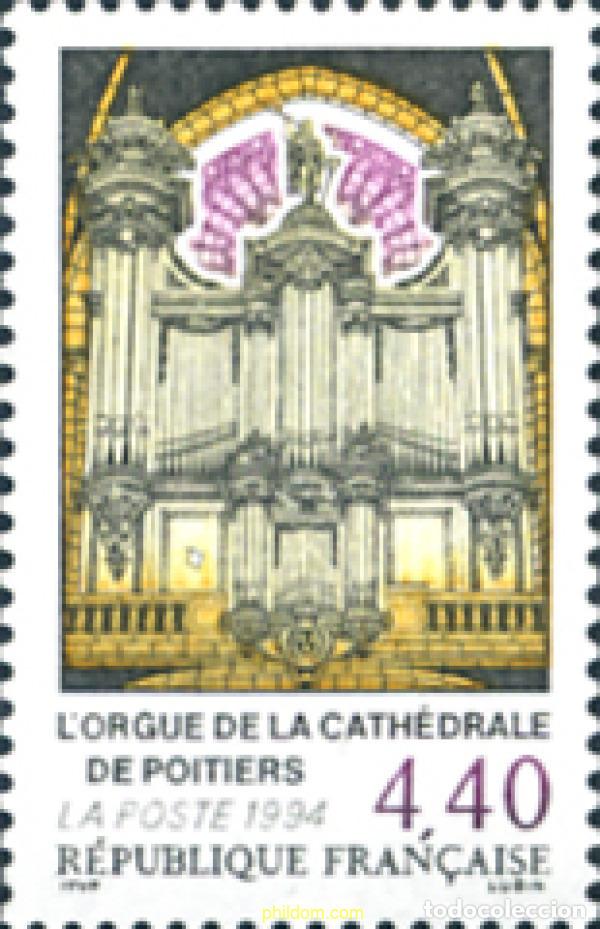 Selos: 124241 MNH FRANCIA 1994 BICENTENARIO DEL ORGANO DE LA CATEDRAL DE POITIERS