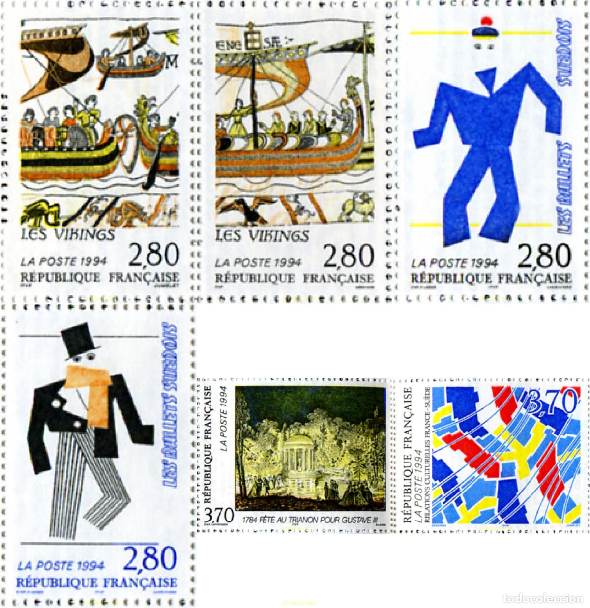 Sellos: 124217 MNH FRANCIA 1994 RELACIONES CULTURALES ENTRE FRANCIA Y SUECIA