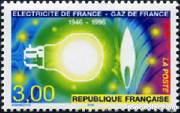 Sellos: 124338 MNH FRANCIA 1996 50 ANIVERSARIO DE LA ELECTRICIDAD DE FRANCE-GAZ DE FRANCIA