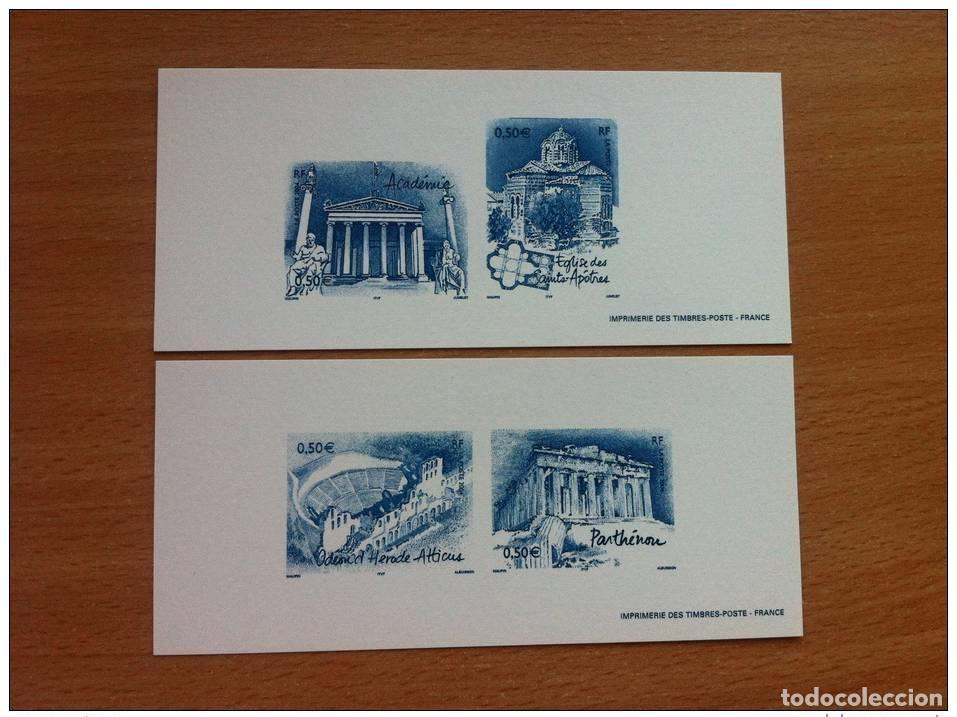 Sellos: FRANCIA 2004 -GRABADOS POST 3718 A 3723 CAPITALES EUROPEAS ATENAS ISSUS BLOC