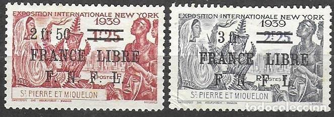 Sellos: SELLOS USADOS ( sin marcas de matasellos) DE SPM 1941, YT 283/ 84