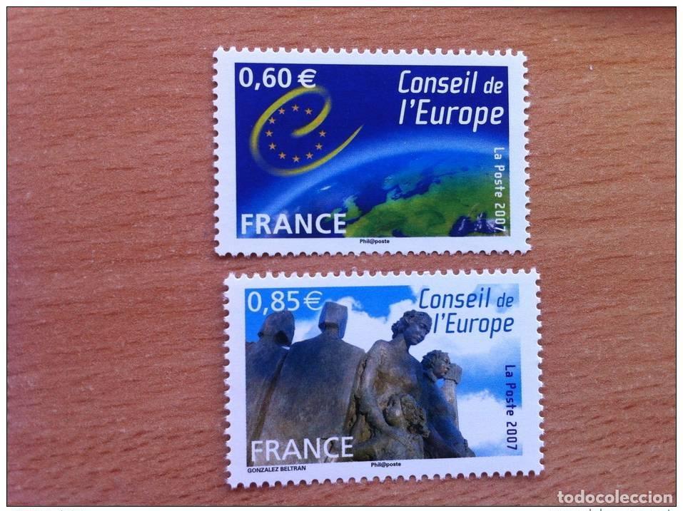 Sellos: FRANCIA 2007 Servicios Nuevo servicio n&uacute;m. 136 y 137 del Consejo de Europa
