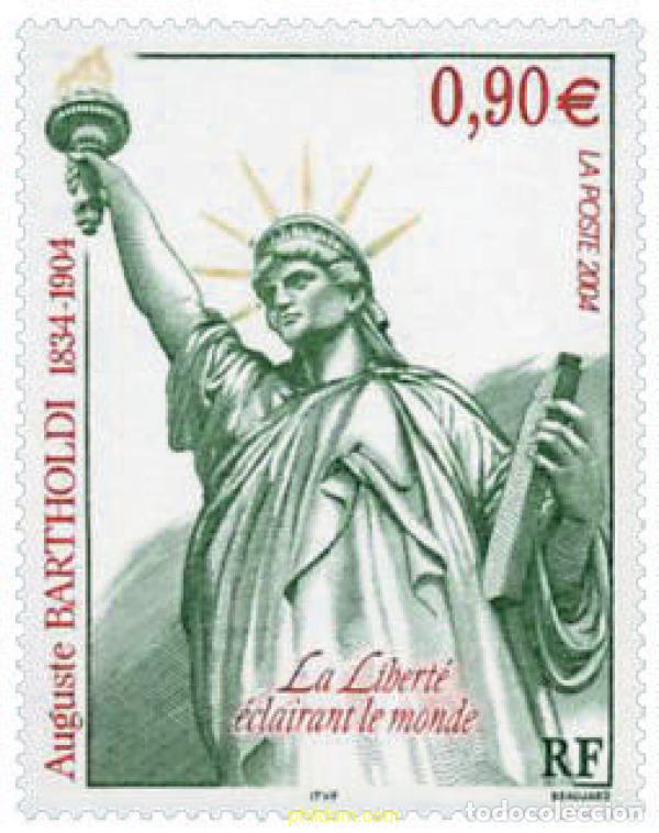 Sellos: 148749 MNH FRANCIA 2004 CENTENARIO DE LA MUERTE DE BARTHOLDI