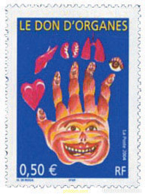 Sellos: 148785 MNH FRANCIA 2004 DONACION DE ORGANOS