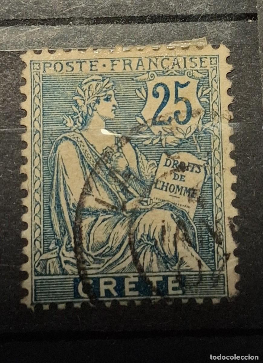 Sellos: CORREO FRANC&Eacute;S EN CRETA, 1903, CAT.YT.9.