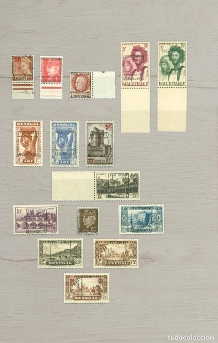 Sellos: France & French Colonies 1930s-1940s Airmail & Definitives 14v Mint - Includes Rare Extended Sheet M