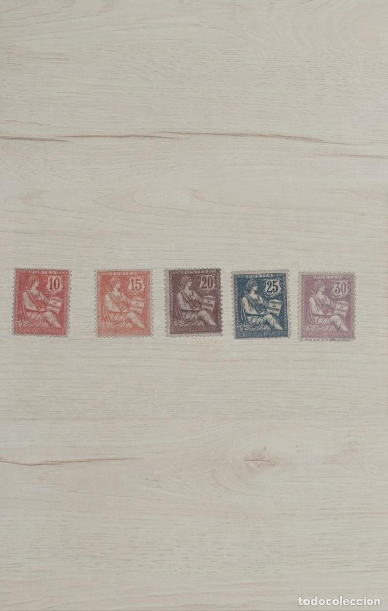 Sellos: France 1900-1920s &rdquo;Merson&rdquo; Type Definitive Selection Mint 5v - Beautiful Intaglio Engraving