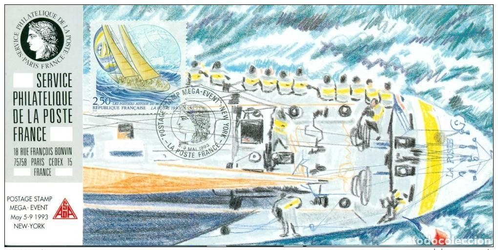 Sellos: 103 Exposici&oacute;n oficial de mapas Nueva York 1993 Los veleros la FDC Sail Poste Voile