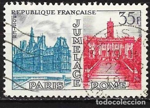 Sellos: Francia 1958 - Mi 1212 - YT 1176 - Hermanamiento Par&iacute;s-Roma