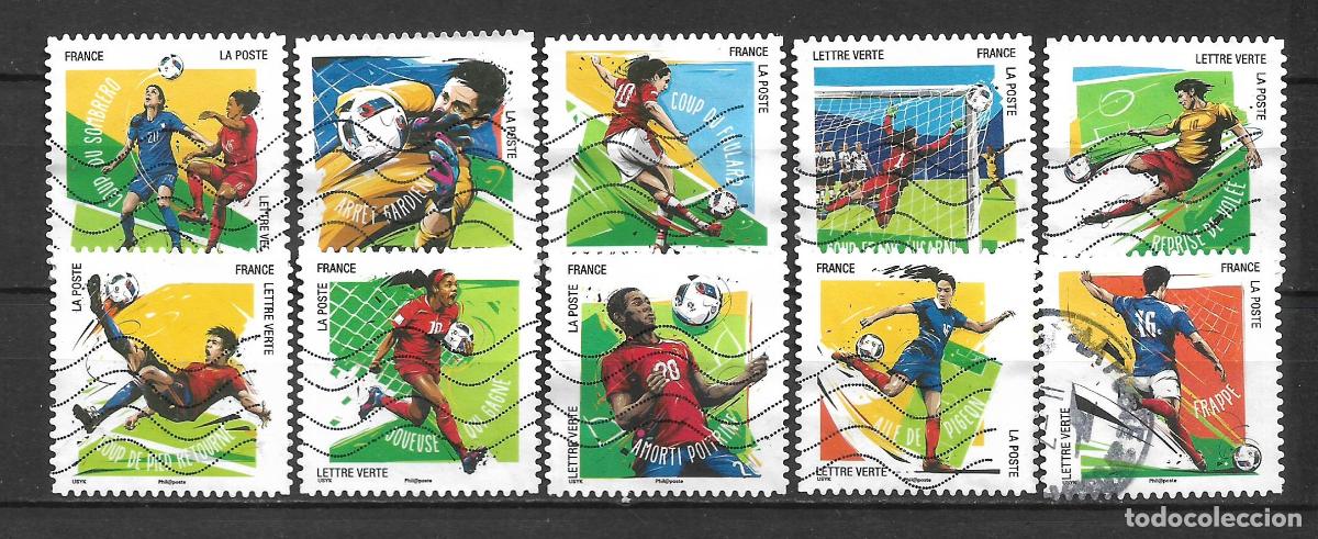 Sellos: francia 2016 serie completa 10 sellos usado futbol - 6/34