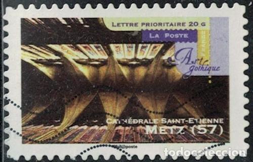 Sellos: Francia 2011 Oblit&eacute;r&eacute; Used Art Gothique Cath&eacute;drale Saint Etienne Metz 57 Y&T FR 555 SU2