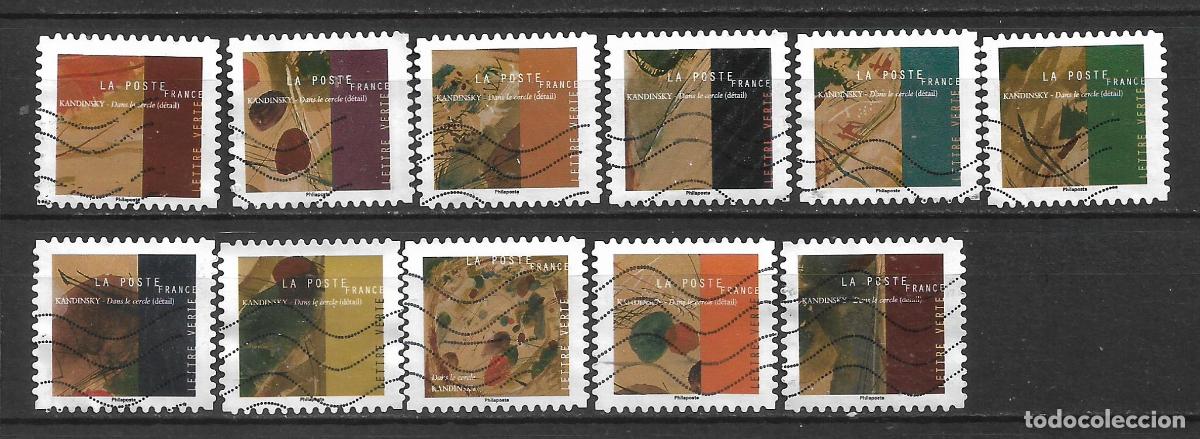 Sellos: francia 2021 lote 11 sellos usado arte pintura wassily kandinsky - 6/35
