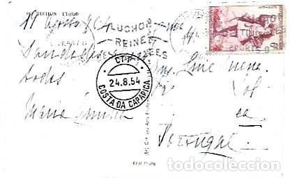 Sellos: Francia y Luchon. La iglesia de Bagn&egrave;res-de-Luchon en Costa da Caparica 1954 (160)