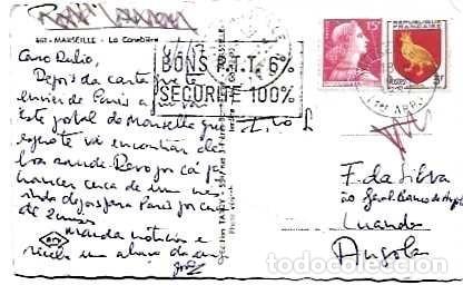 Sellos: Francia y Marcofilia, Marsella, La Canebi&egrave;re, Luanda Angola 1957 (463)