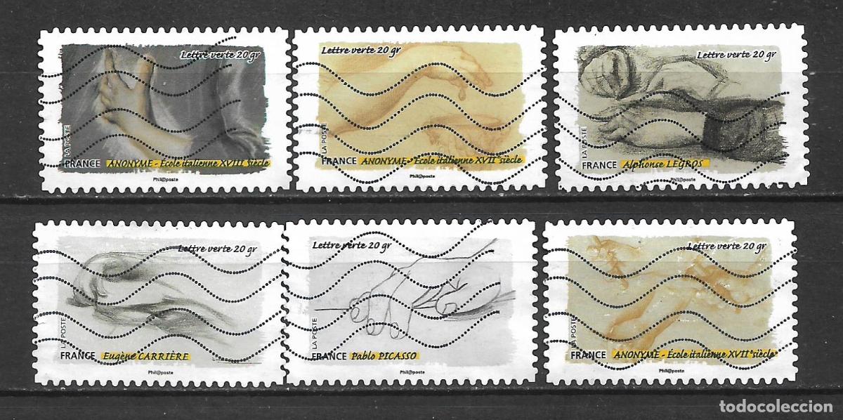 Sellos: francia 2015 lote 6 sellos usado el tacto las manos - 7/3