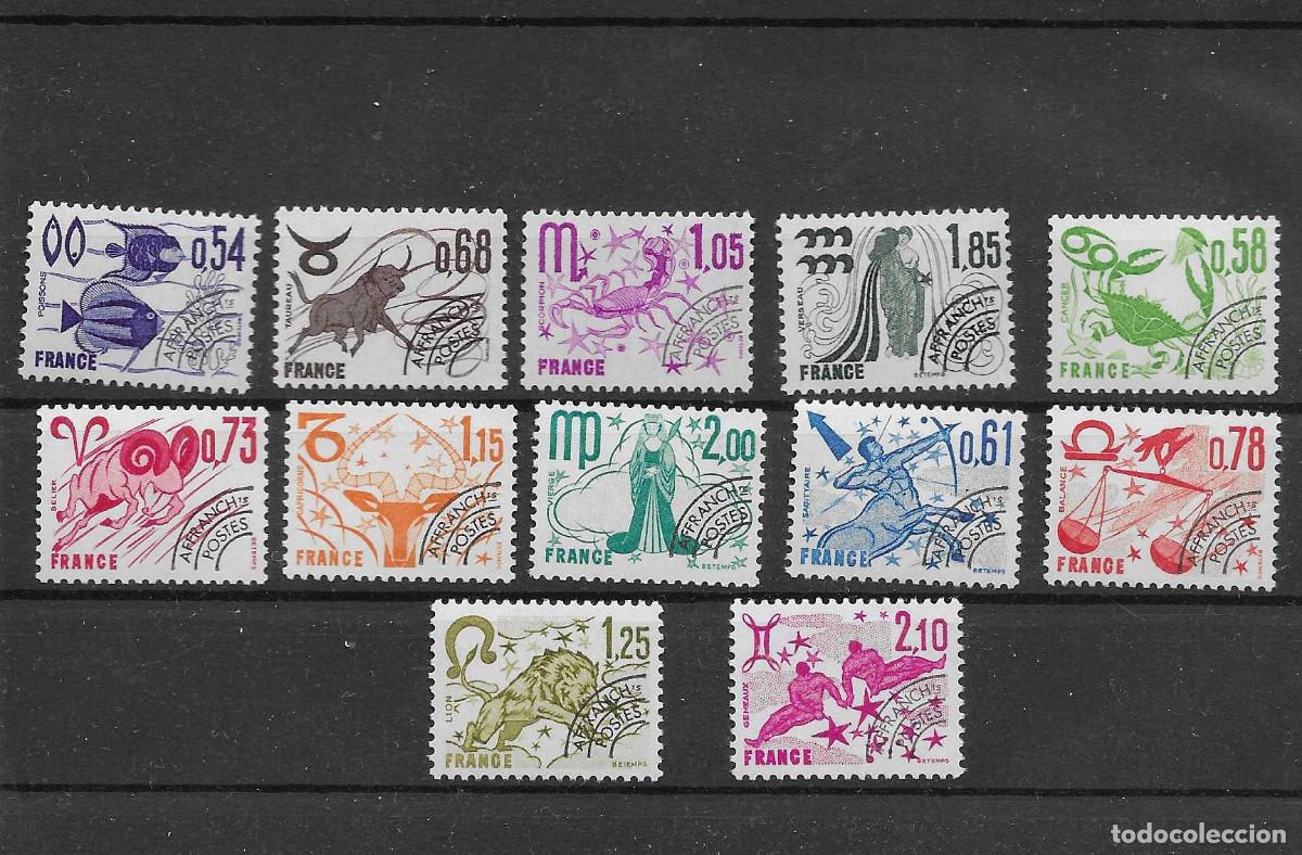 Sellos: Tres series completas nuevas de preobliterados de Francia que componen los signos del zod&iacute;aco