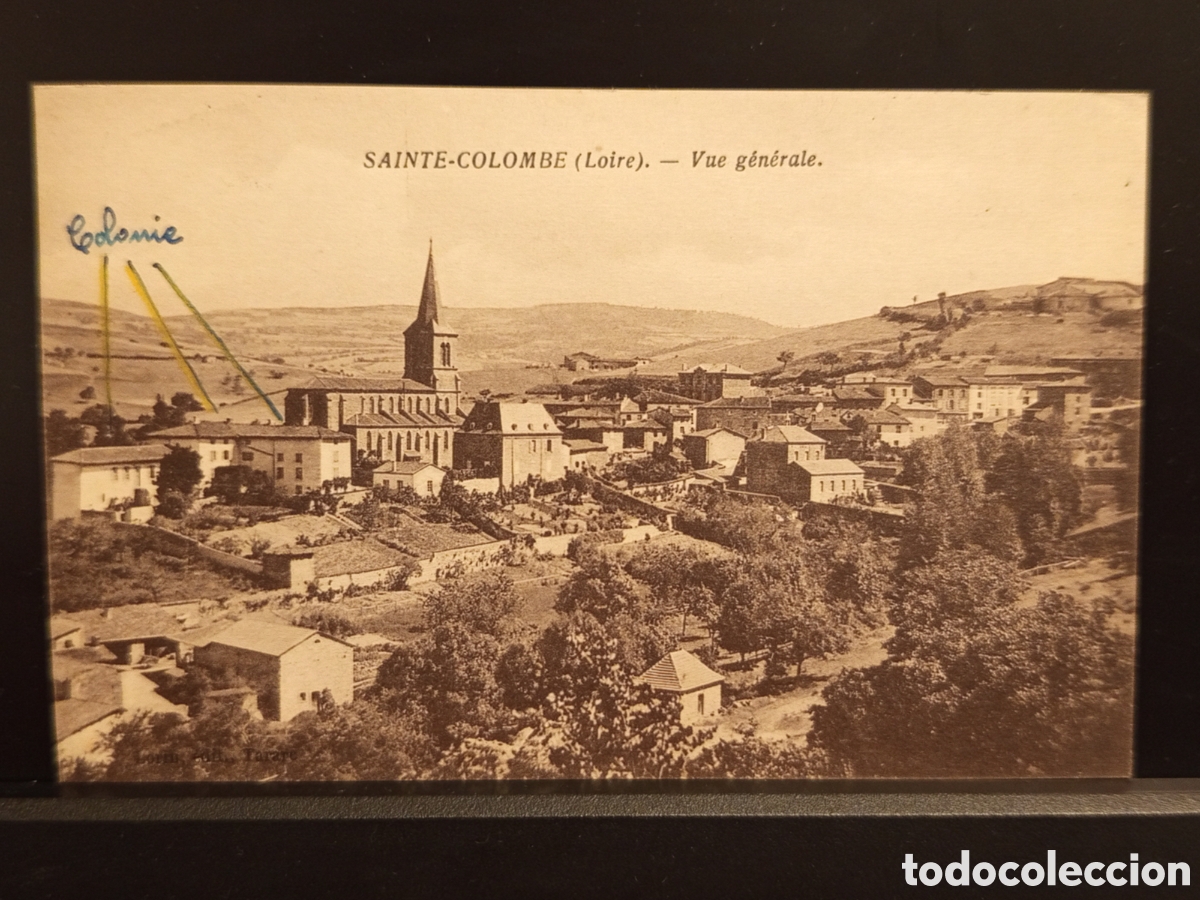 Sellos: Postal Antigua de Sainte-Colombe (Loire), Vista Rural, A&ntilde;o 1928