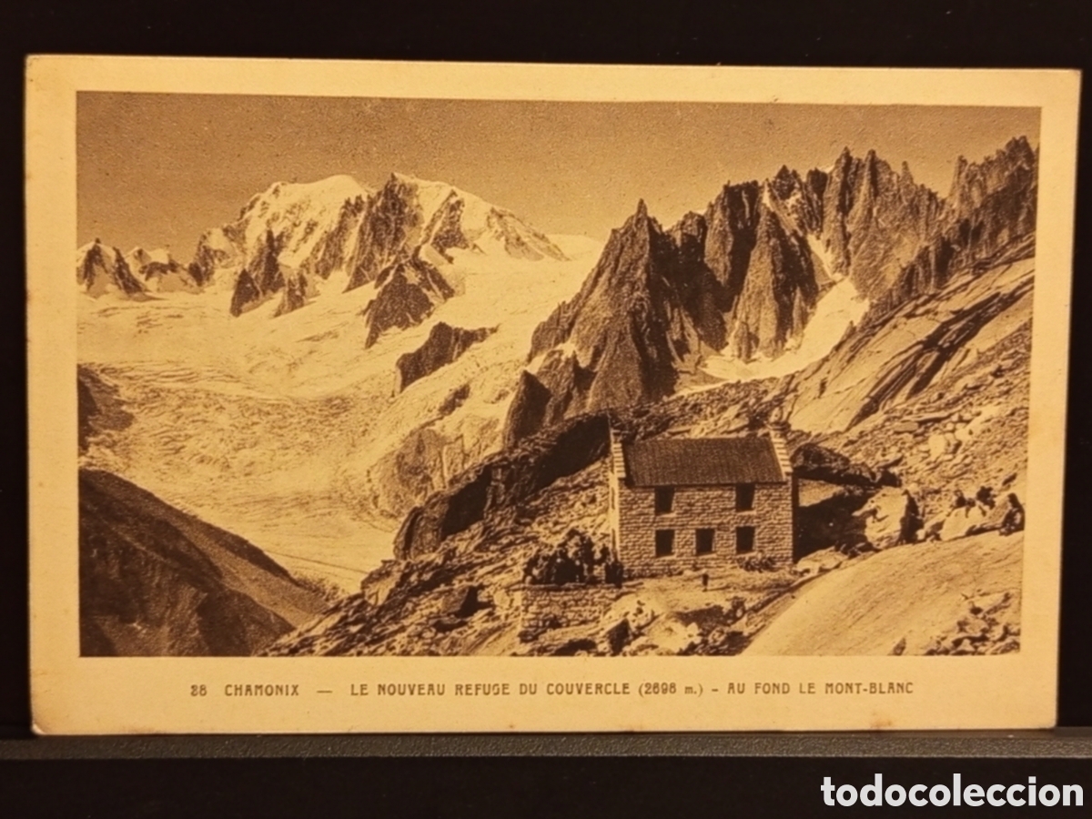 Sellos: &rdquo;Postal Chamonix 1948 - Refuge du Couvercle - Mont-Blanc - Circulada&rdquo;