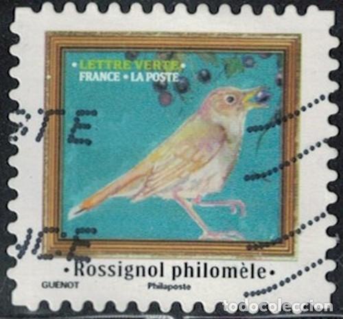 Sellos: Francia 2025 Oblit&eacute;r&eacute; Used M&eacute;lodies d'Oiseaux Rossignol philom&egrave;le Y&T FR 2539 SU