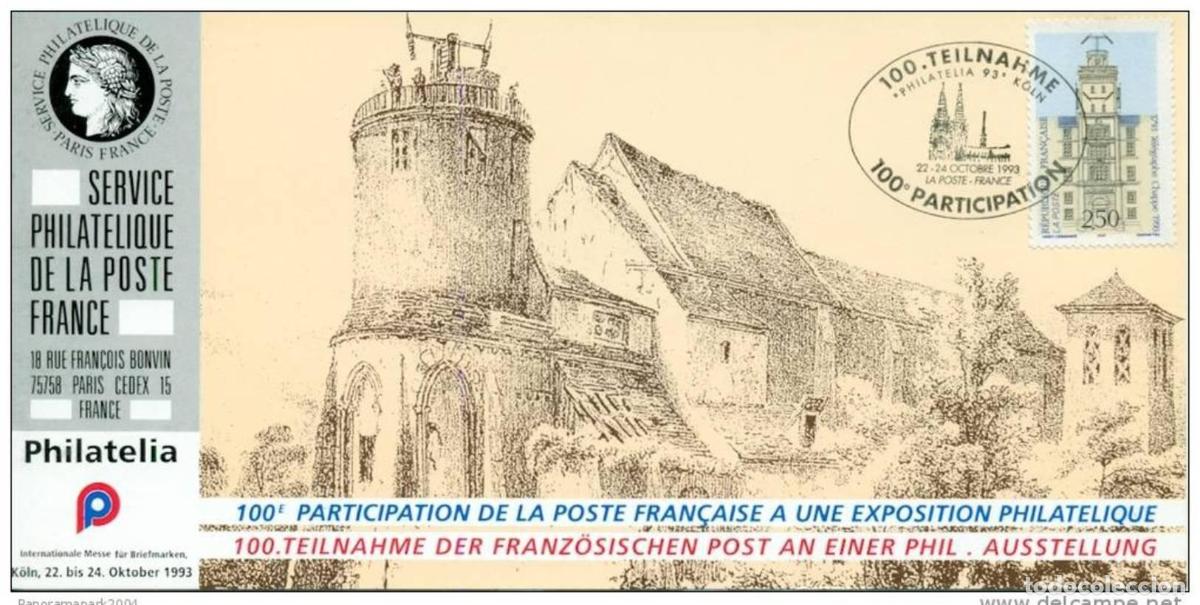 Sellos: 110 Mapa oficial de la Exposici&oacute;n Colonia 1993 FDC Telegraph Chappe 1793 K&ouml;lner Dom