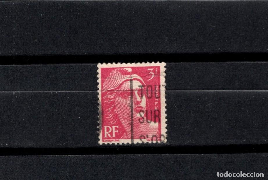 Sellos: Sello usado. Serie Marianne de Gandon. Sello de 3 francos. 1948. Yvert 806.