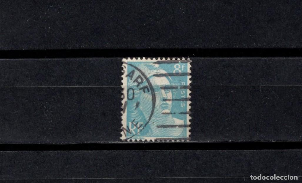 Sellos: Sello usado. Serie Marianne de Gandon. Sello de 8 francos. 1948. Yvert 810.