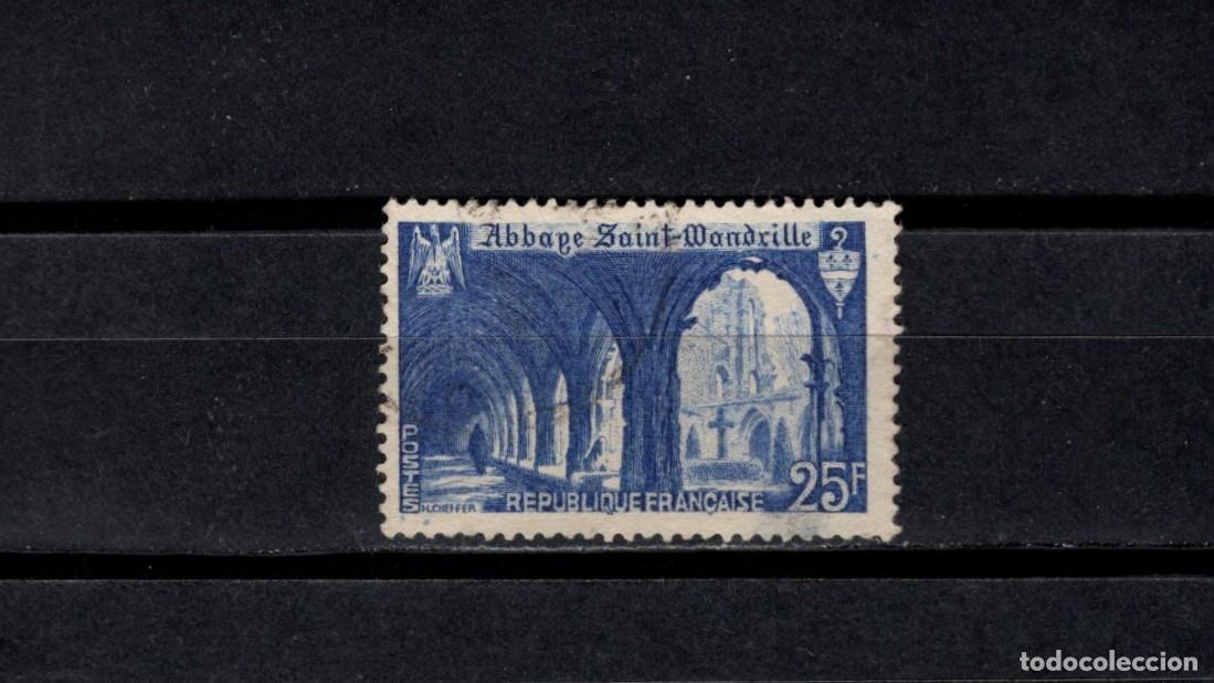 Sellos: Sello usado. Turismo. Abadia de Saint-Wandrille. 1949. Yvert 842.