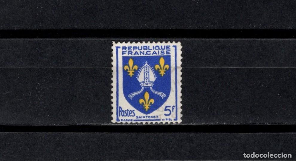 Sellos: Sello Usado Francia. Escudo de Armas Saintonge. 1954. Yvert 1005.