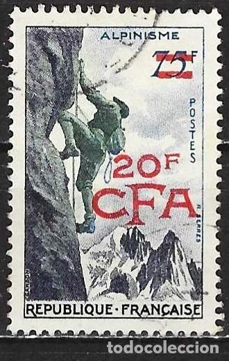 Sellos: Reuni&oacute;n 1956 - Mi 395 - YT 330 - Deporte : Alpinismo