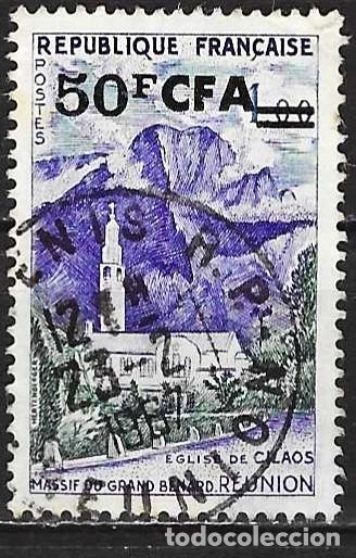 Sellos: Reuni&oacute;n 1960 - Mi 411 - YT 352A - Iglesia de Cilaos
