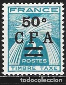 Sellos: Reuni&oacute;n 1949 - Mi P 37 - YT T 37 - Sello de tasa - MNH**