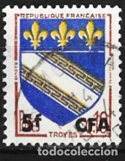 Francobolli: Reuni&oacute;n 1963 - Mi 430 - YT 346A - Escudo de armas de Troyes