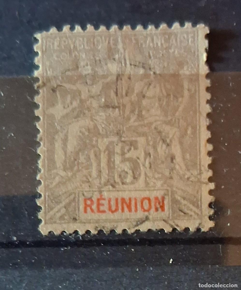 Sellos: FRANCIA, REUNI&Oacute;N, 1900, CAT.YT.48.